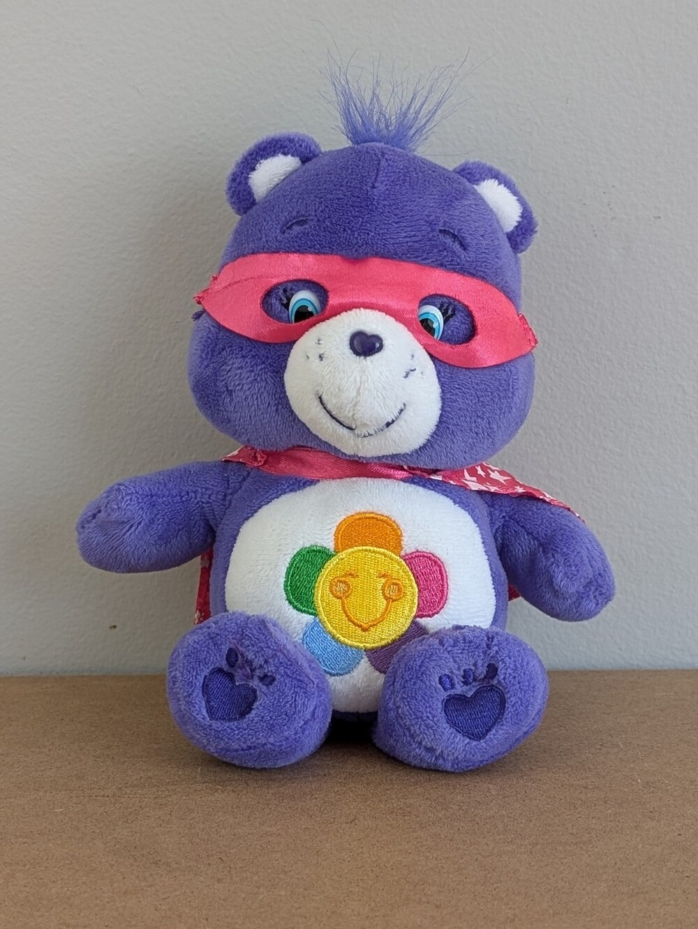 Care Bears Harmony Bear Superhero Plush Toy, Purple Bear w Pink Cape "7